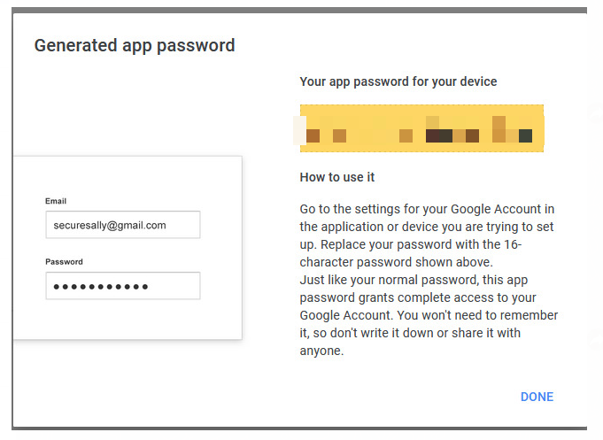 Generated App Password