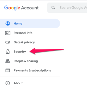 Manage Google Account Security Settings