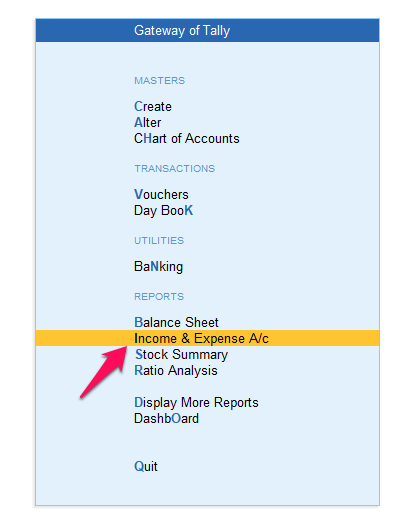 How to Display the Income & Expense